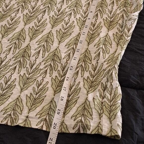 Rachel Zoe Shirt Women's Small Cream Green 100% Linen Tropical Classic Summer - Picture 5 of 6